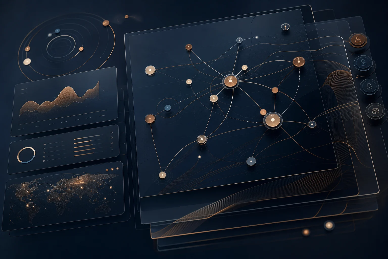 Visualización premium de inteligencia relacional y oportunidades B2B